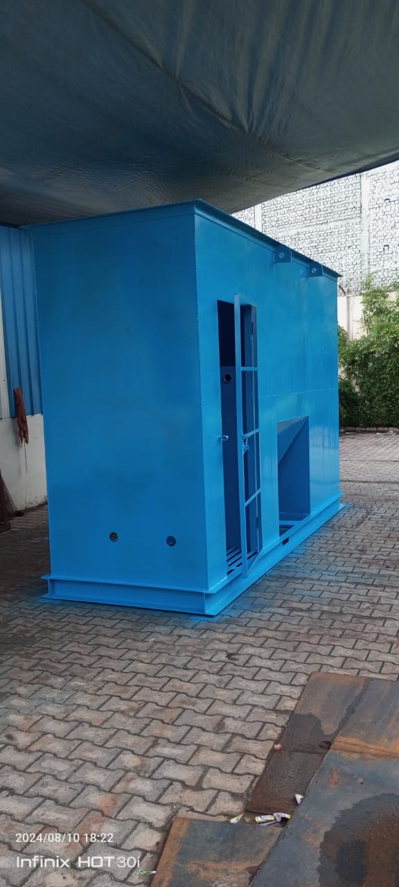 Industrial Blue Water Tank - Perspective View