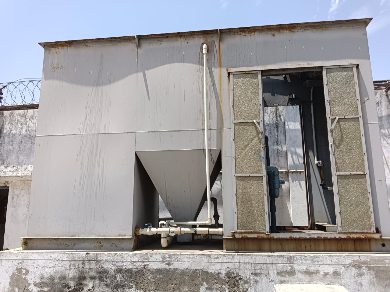 Large Grey Industrial Water Storage Tank